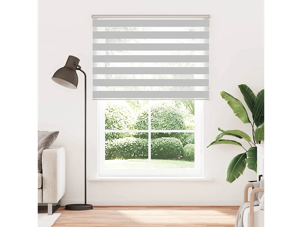 Store zèbre gris clair largeur du tissu 150,9 cm polyester