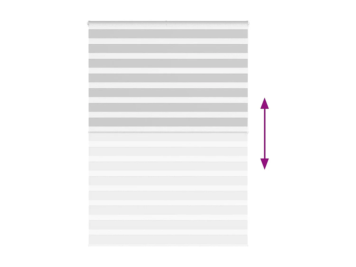 Zebra rolgordijn 155x200 cm stofbreedte 150,9 cm lichtgrijs