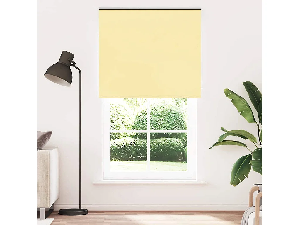 Store enrouleur occultant jaune largeur du tissu 131,6 cm