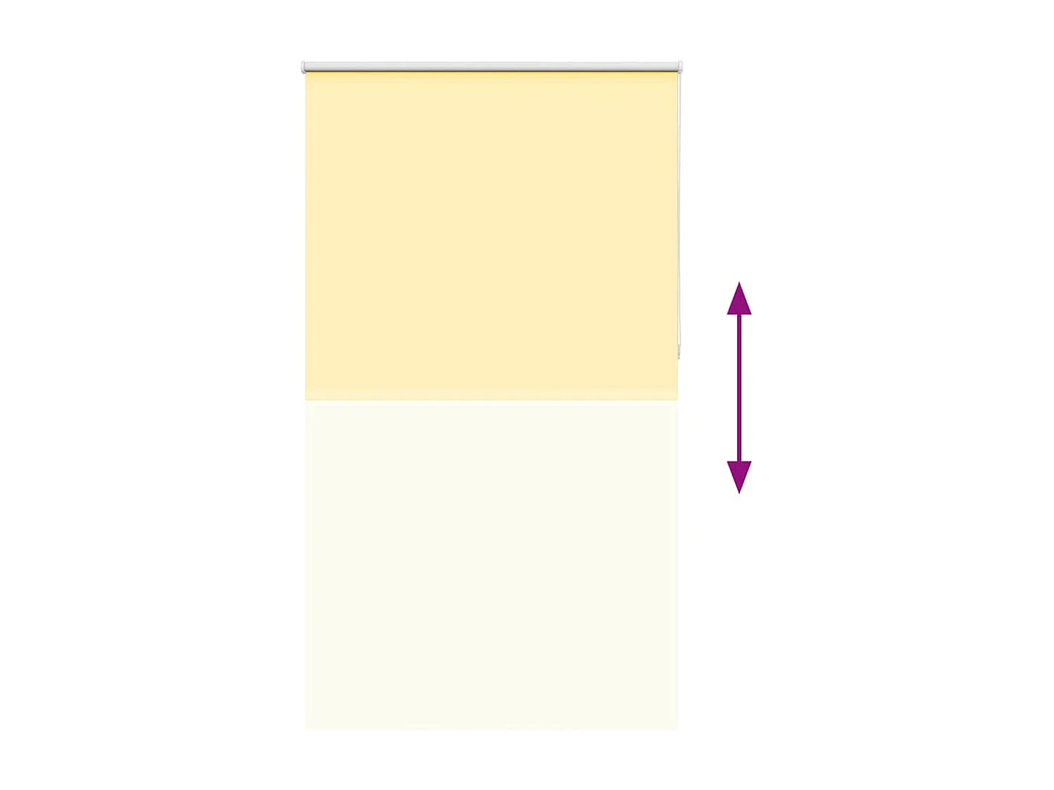 Store enrouleur occultant jaune largeur du tissu 131,6 cm