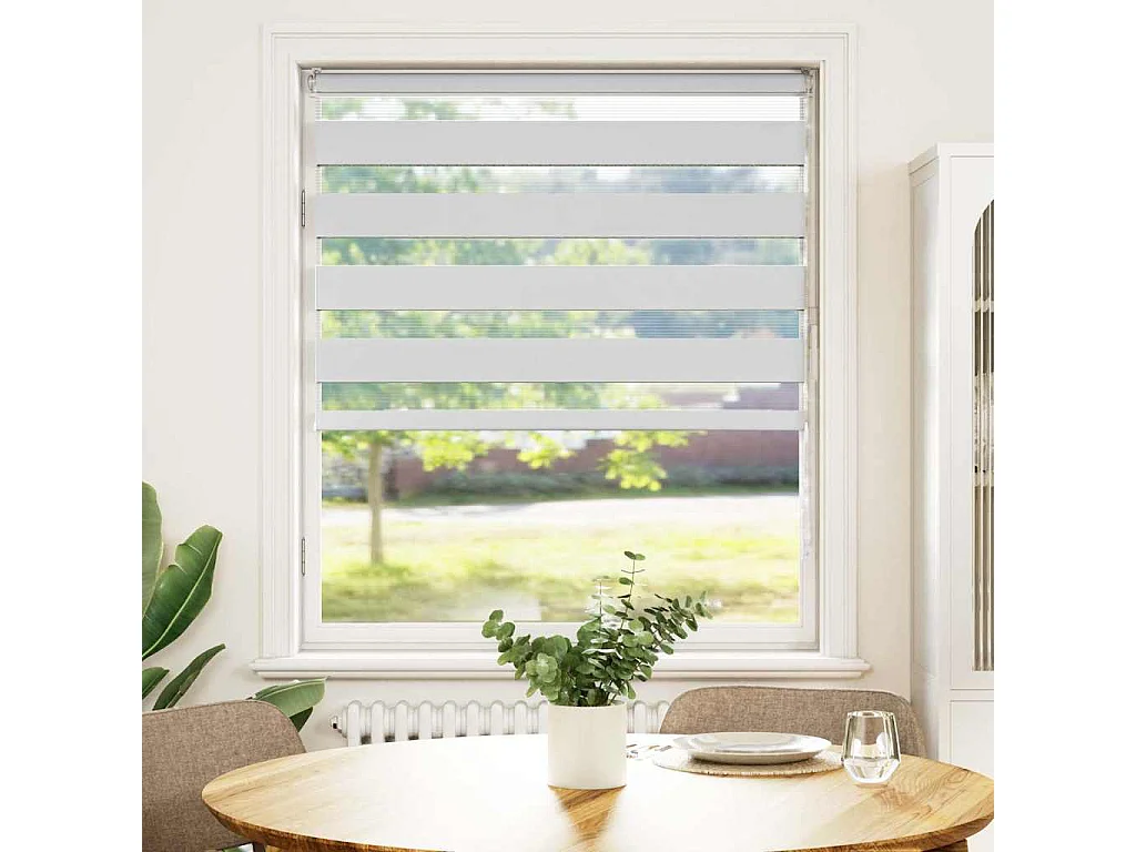 Estor cebra blanco 115x150 cm tejido ancho 110,9 cm poliéster