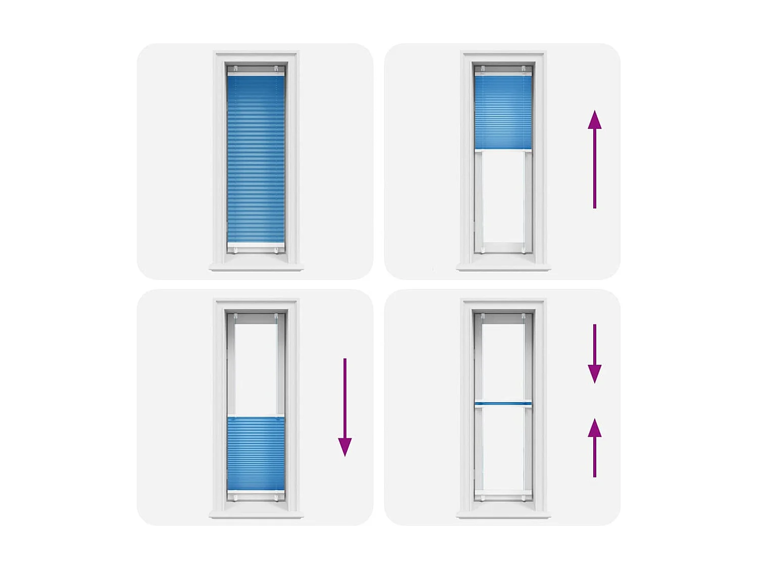 Store plissé bleu 50x100 cm largeur du tissu 49,4 cm polyester