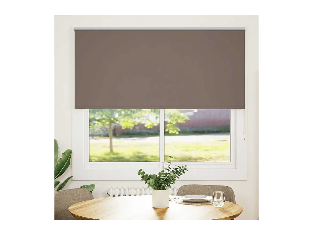 Estor Enrollable Opaco Color Café 160x130 cm Tela Ancho 156,6cm