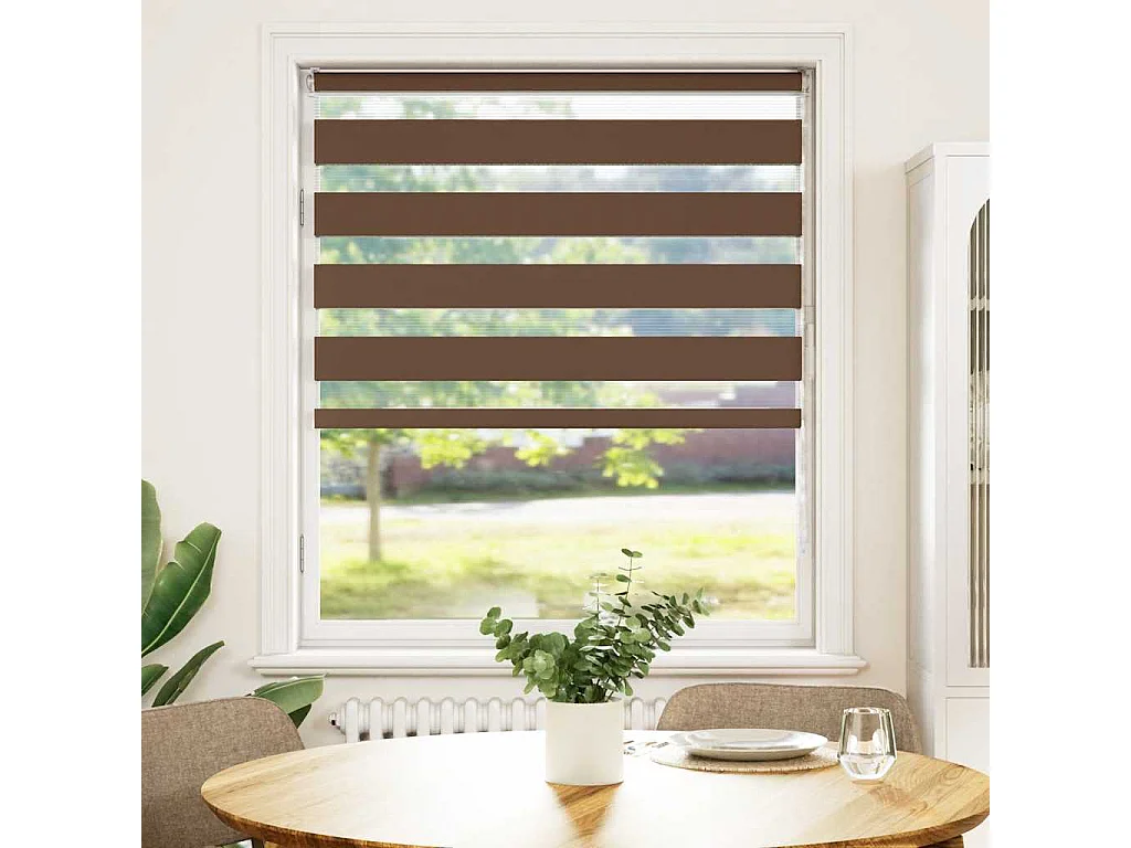 Store zèbre marron 115x100cm largeur du tissu 110,9cm polyester