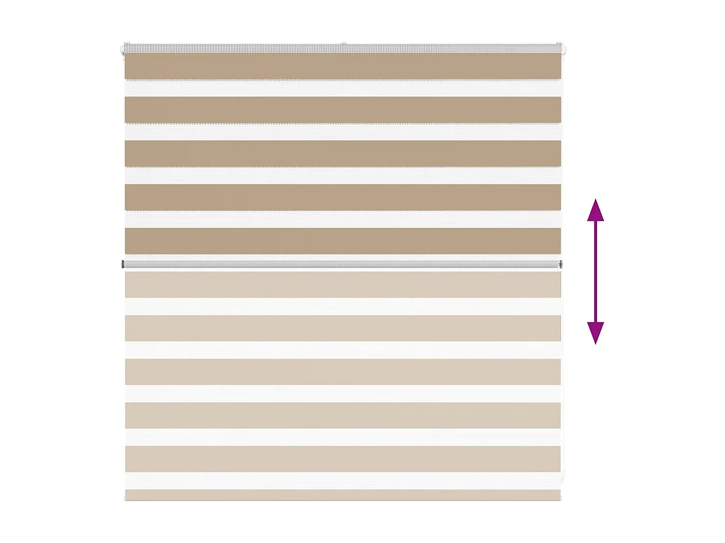 Estor cebra marrón arena tejido ancho 140,9 cm poliéster