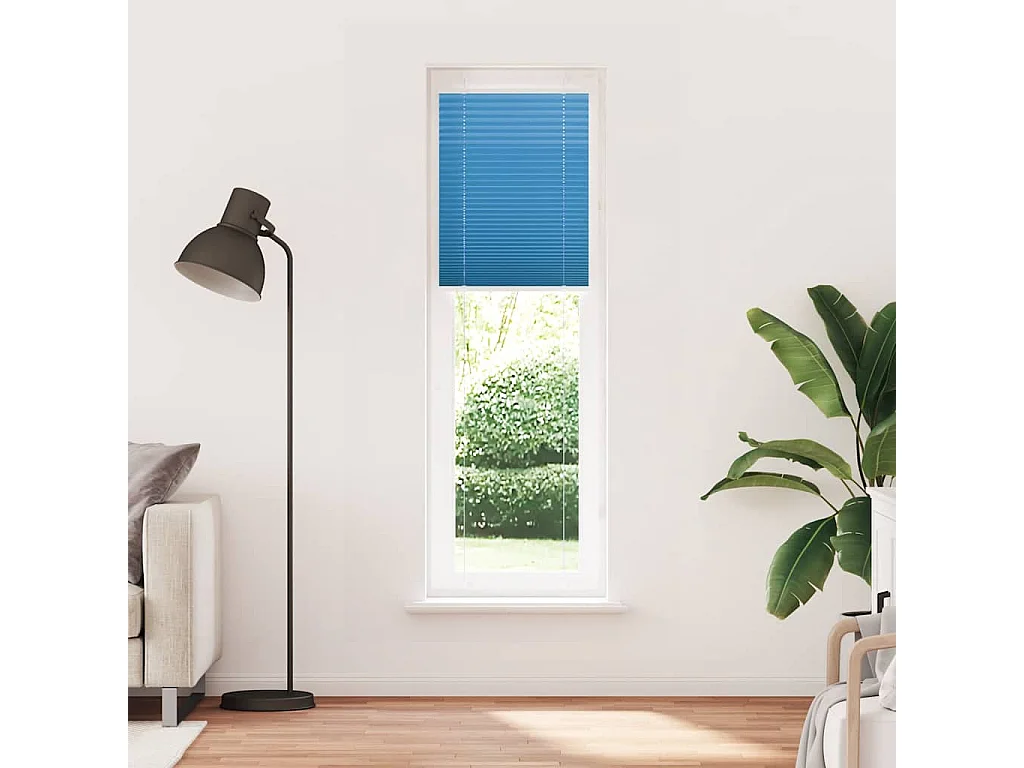 Plissado Cego Azul 65x200 cm Largura Tecido 64,4 cm Poliéster