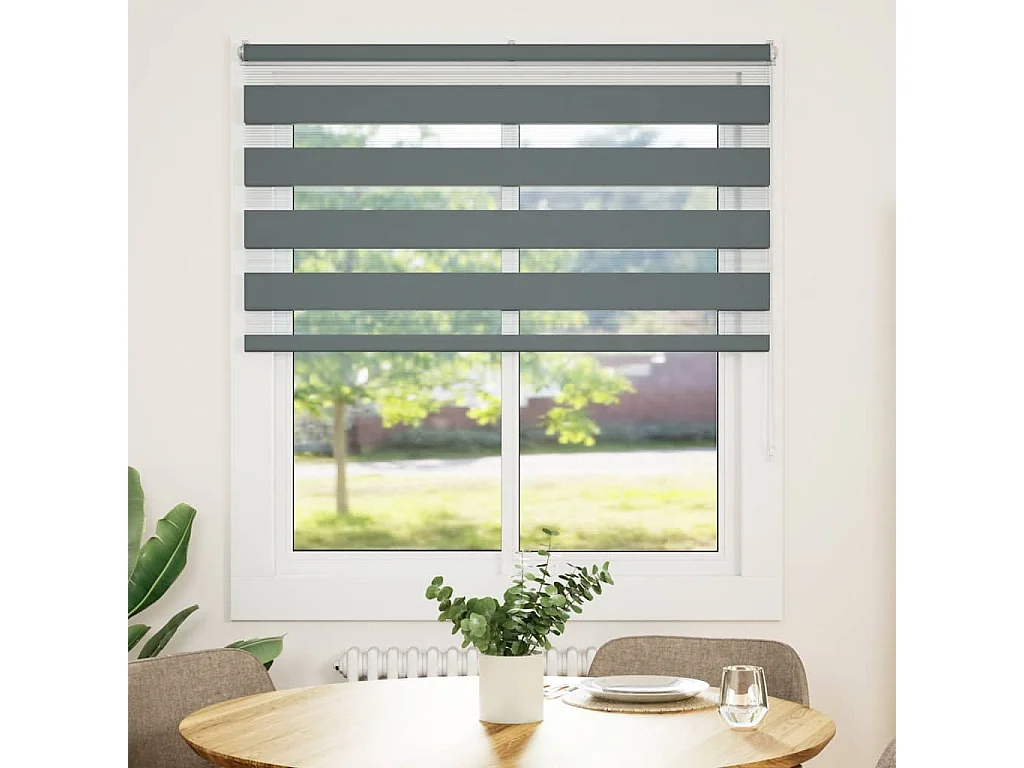 Store zèbre gris foncé largeur du tissu 115,9 cm polyester