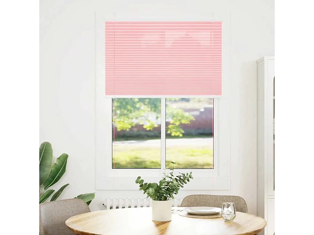 Store plissé rose 95x100 cm largeur du tissu 94,4 cm polyester