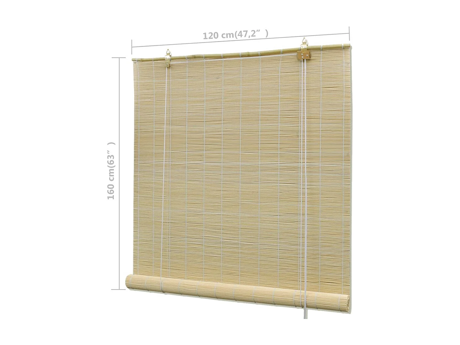 Store à rouleau bambou naturel 120x160 cm