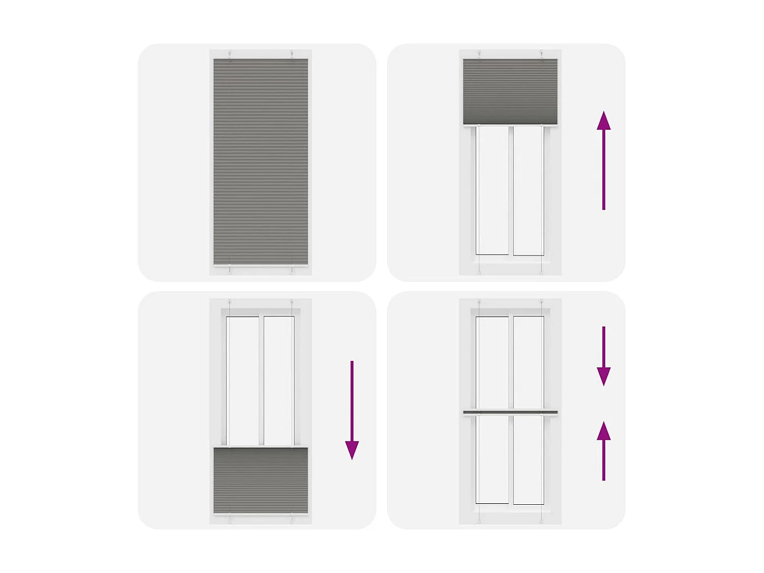 Estor Plisado Antracita 100x200 cm Tela Ancho 99,4 cm Poliéster