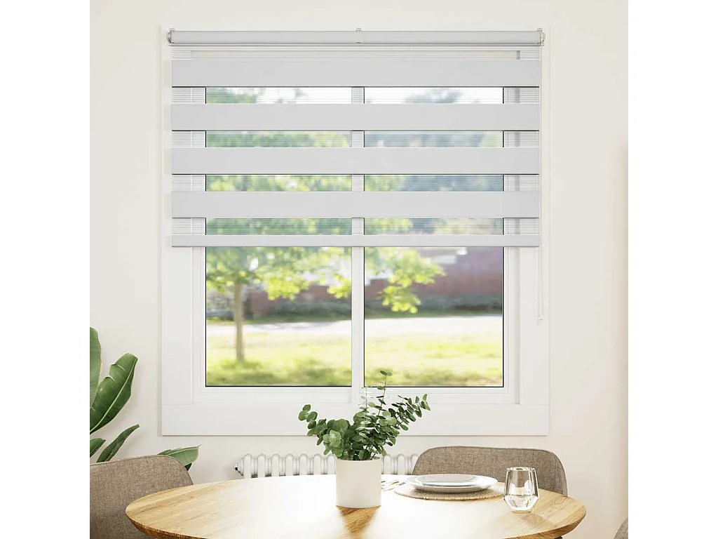 Store zèbre blanc 130x150 cm largeur du tissu 125,9cm polyester