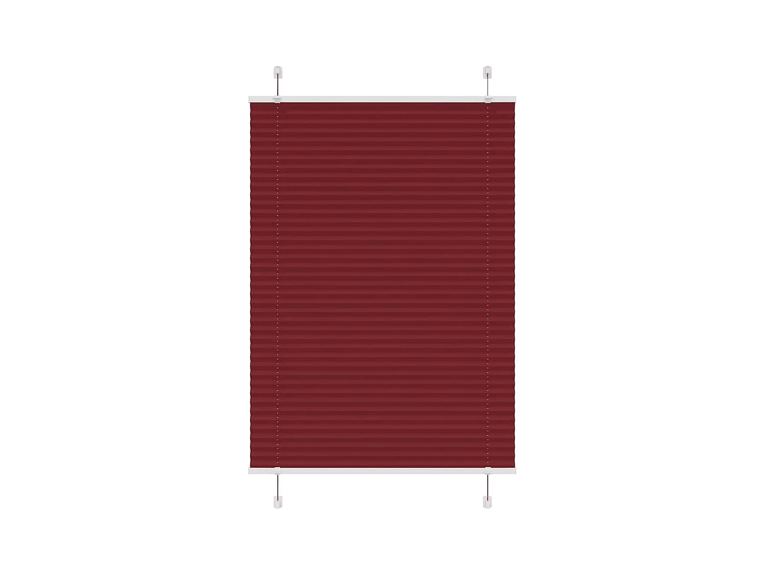 Plissé rolgordijn 100x100 cm stofbreedte 99,4cm bordeauxrood