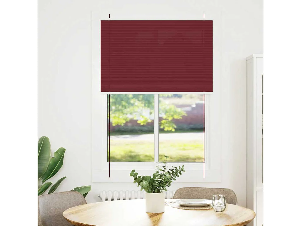 Store plissé rouge bordeaux 100x100 cm largeur du tissu 99,4 cm