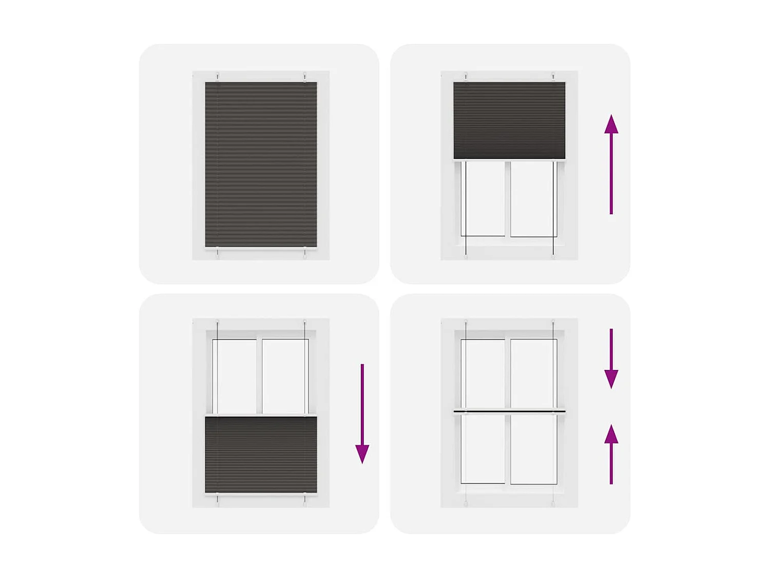 Store plissé noir 90x150 cm largeur du tissu 89,4 cm polyester