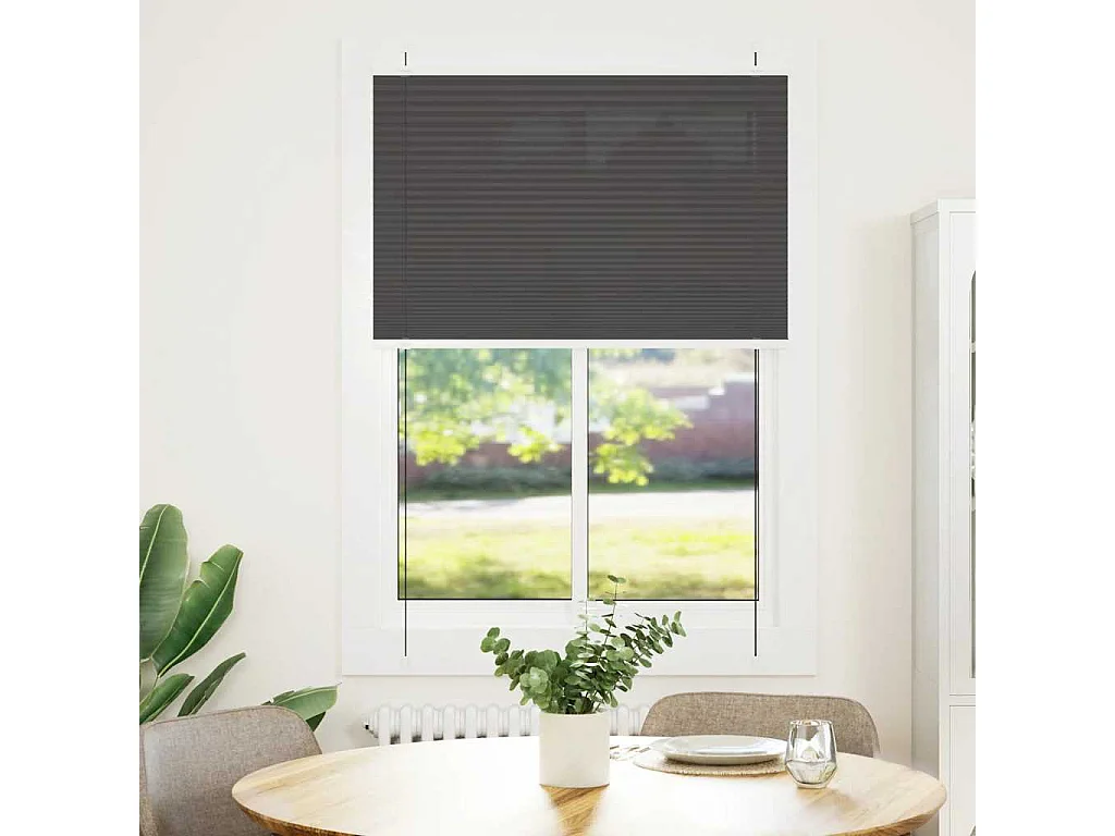 Estor Plisado negro 90x150 cm Tela Ancho 89,4 cm Poliéster