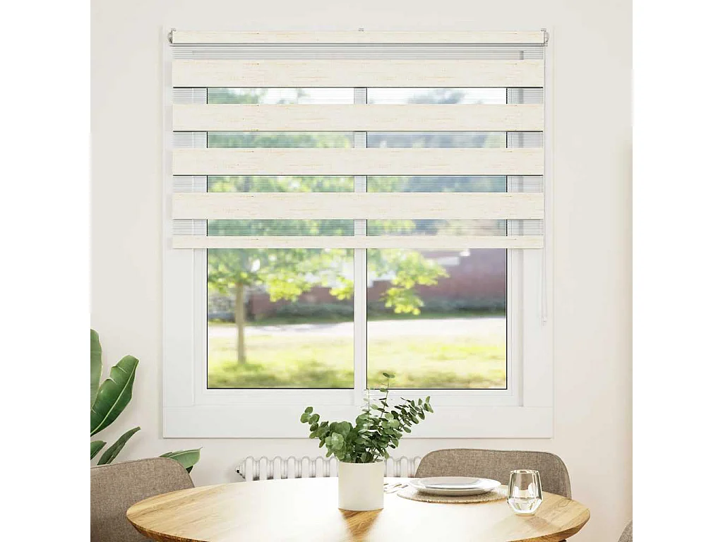 Estor cebra beige mármol tejido ancho 130,9 cm poliéster