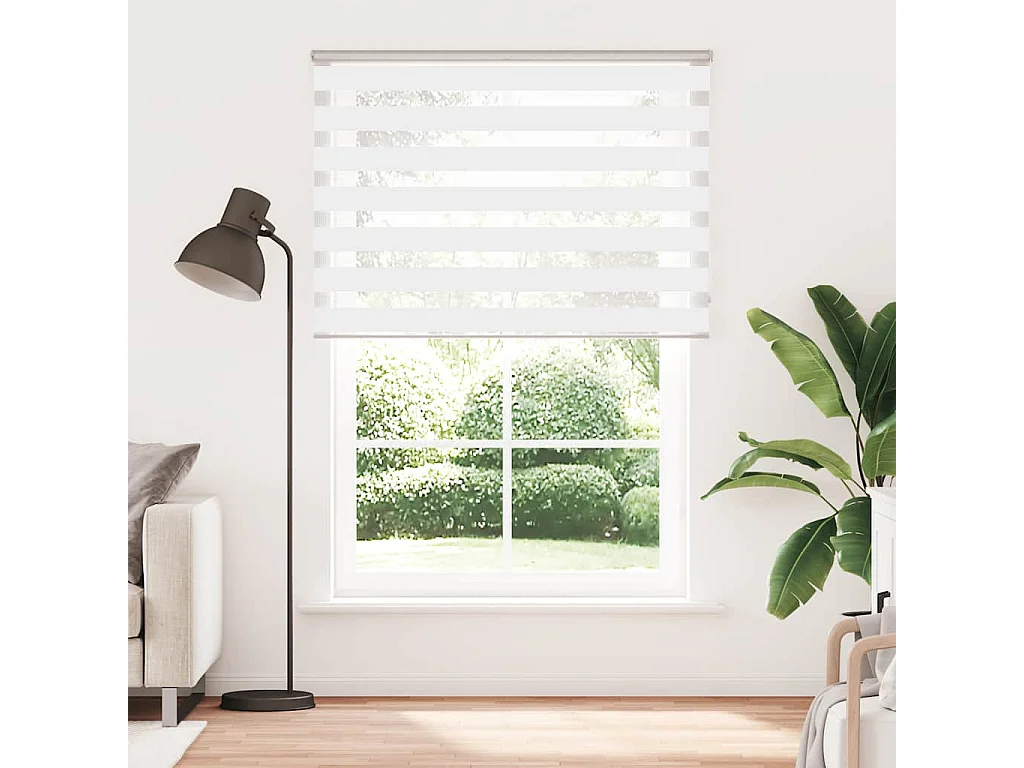 Estor cebra blanco 160x200 cm tejido ancho 155,9 cm poliéster