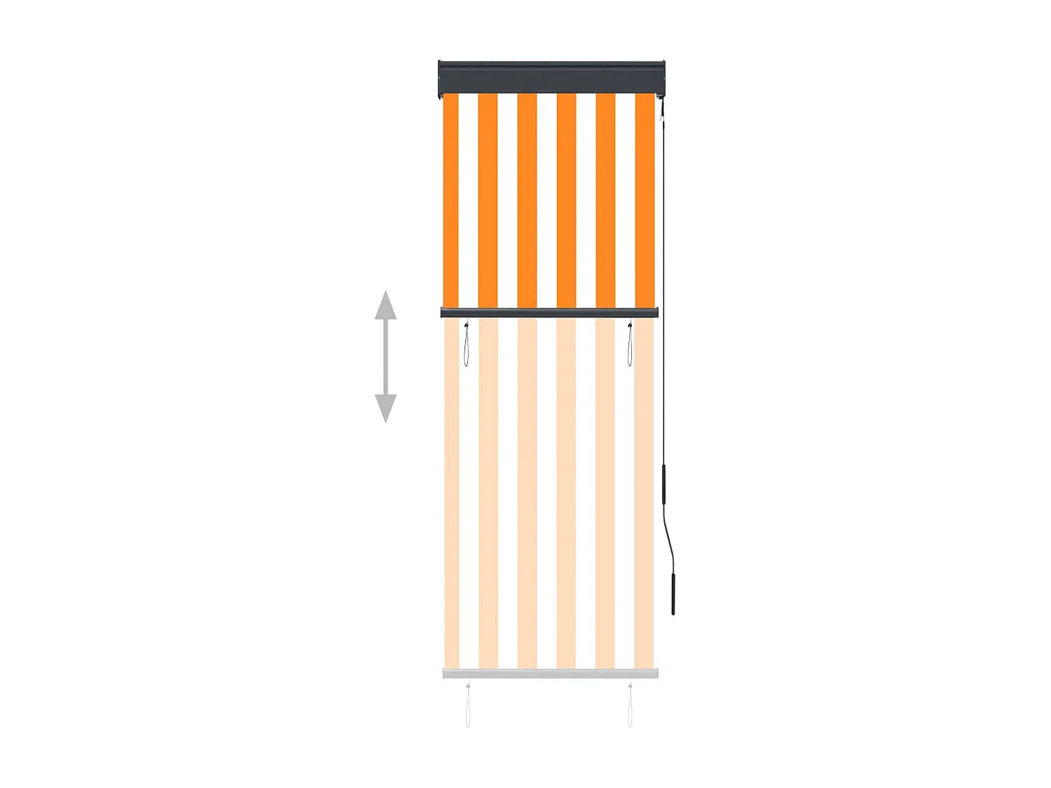 Estore de rolo para exterior 60x250 cm branco e laranja