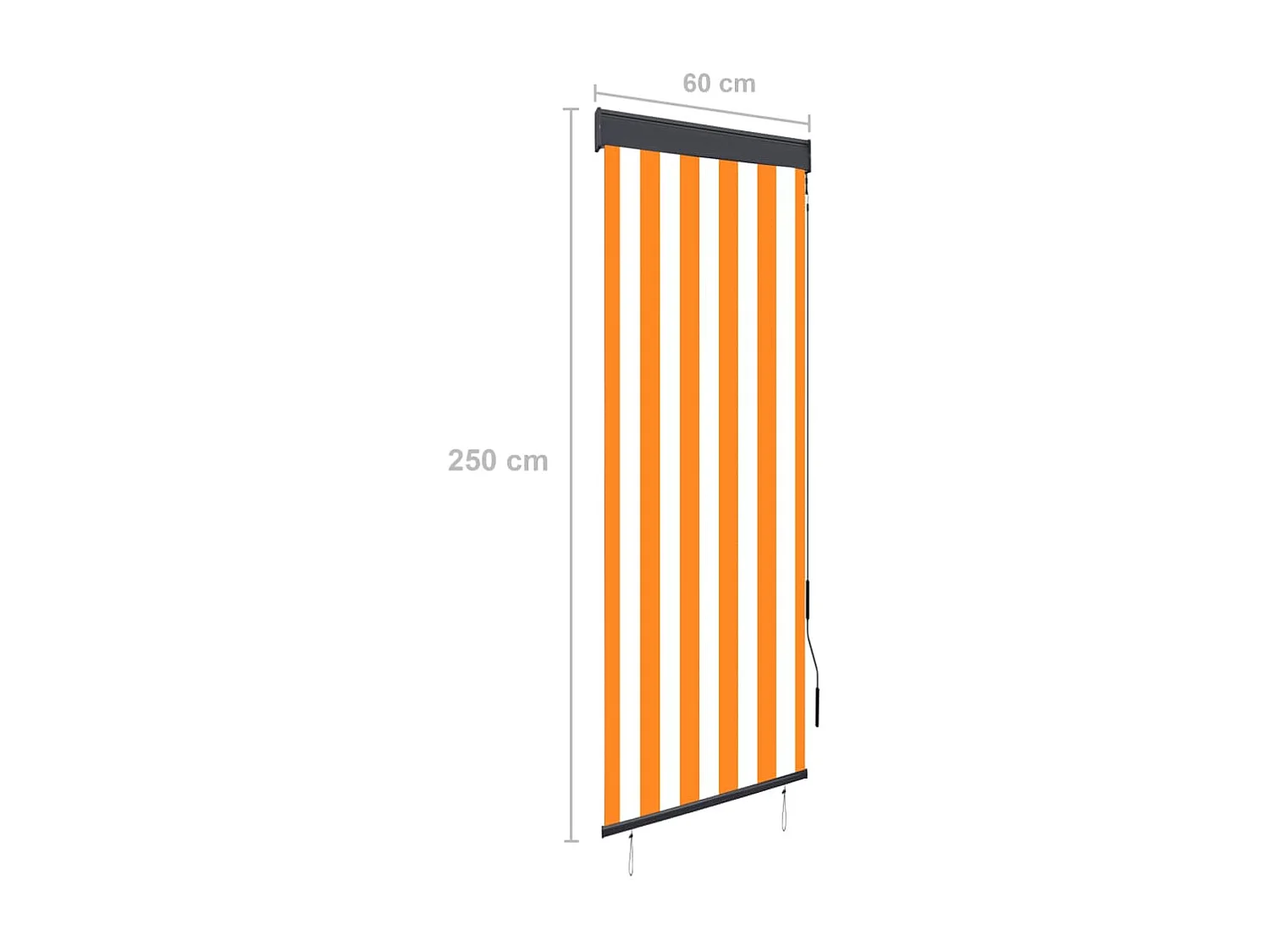 Estore de rolo para exterior 60x250 cm branco e laranja