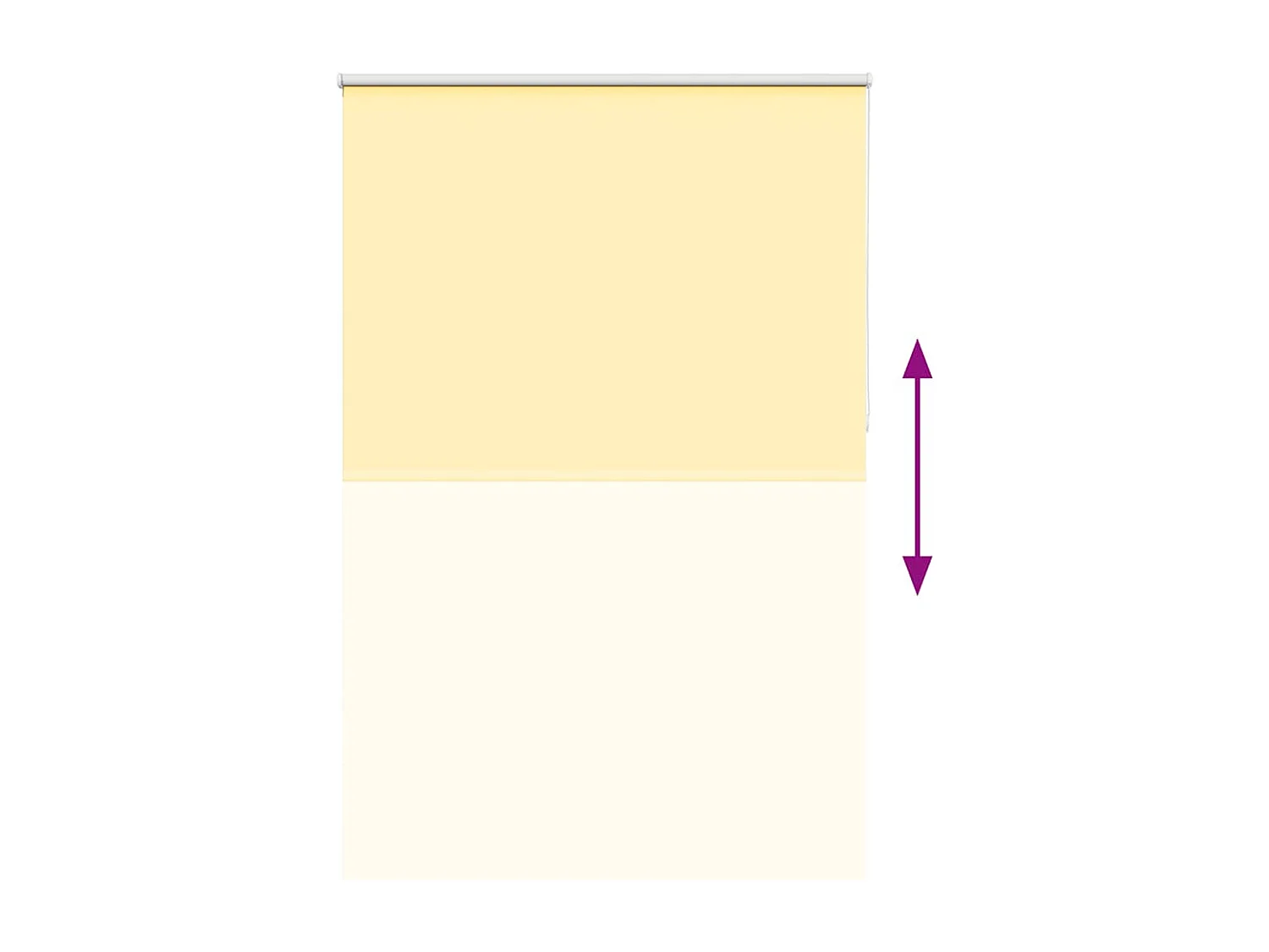 Store enrouleur occultant jaune largeur du tissu 156,6 cm