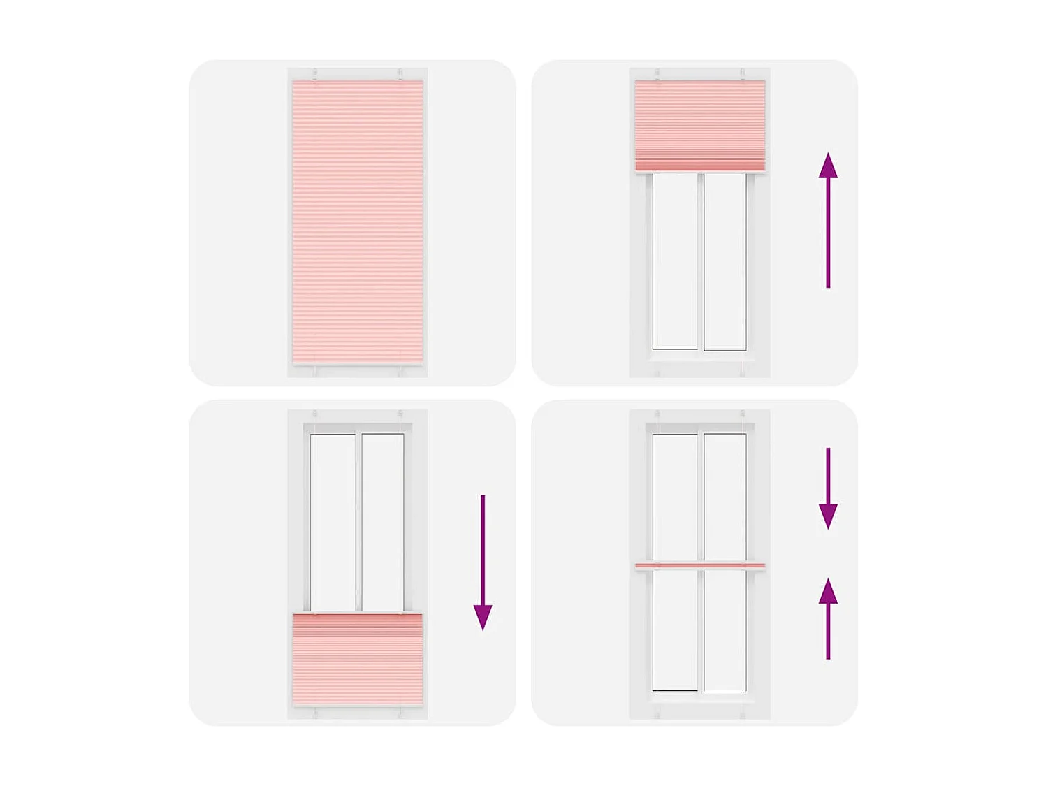 Estor Plisado rosa 85x200 cm Tela Ancho 84,4 cm Poliéster