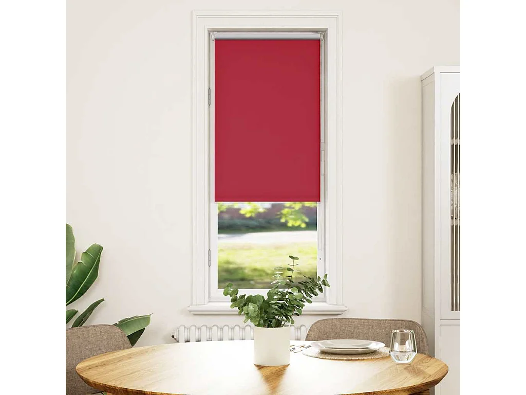 Store enrouleur occultant rouge largeur du tissu 45,7 cm