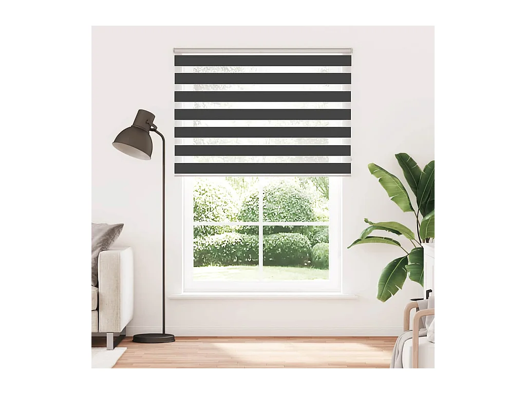 Estor cebra negro 155x230 cm tejido ancho 150,9 cm poliéster