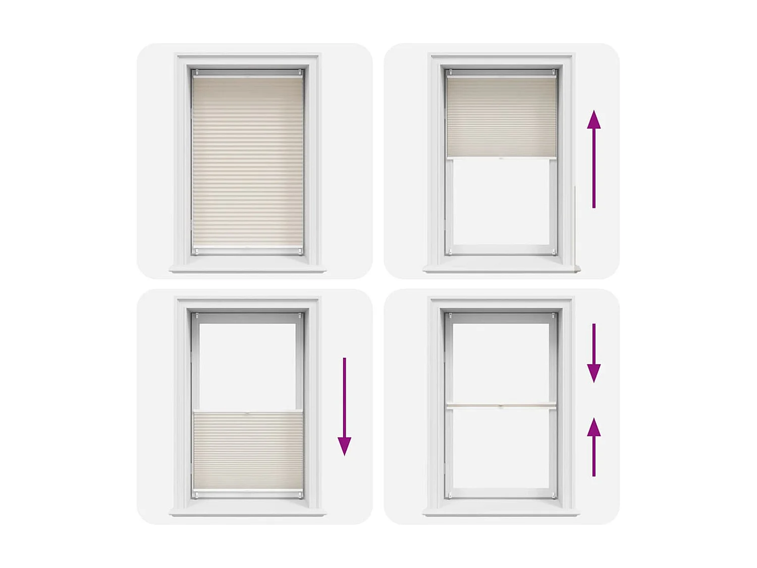 Estor plisado color crema 90x100 cm