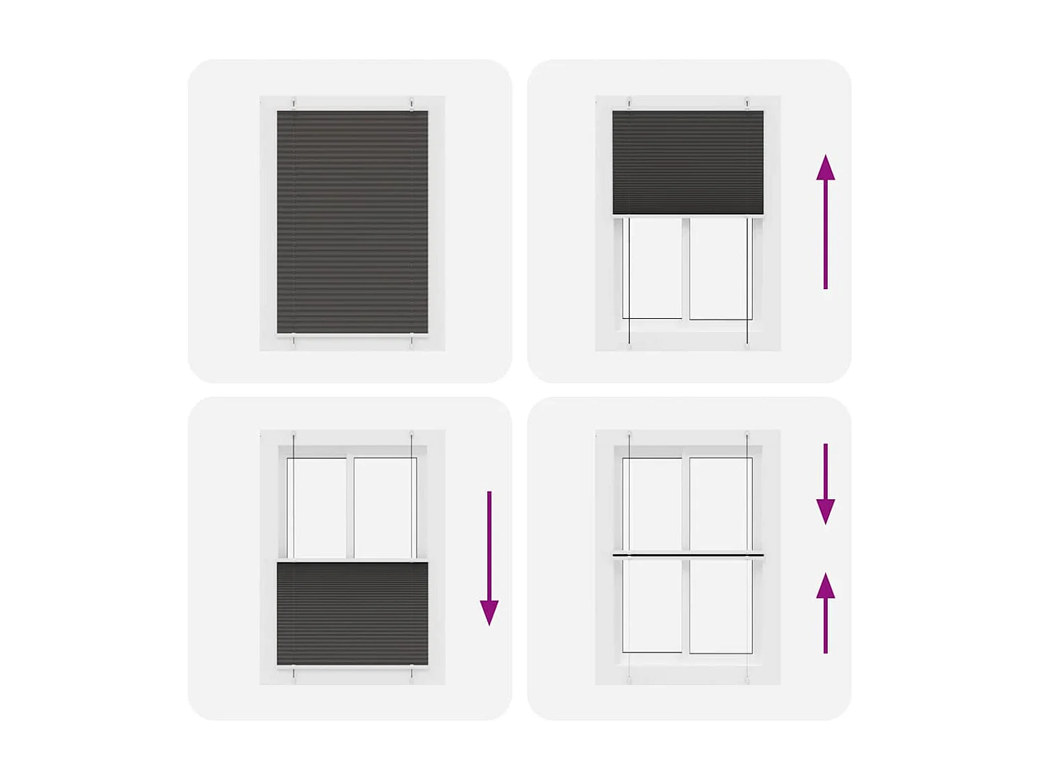 Store plissé noir 85x100 cm largeur du tissu 84,4 cm polyester