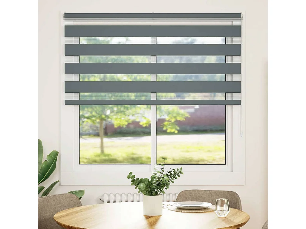 Store zèbre gris foncé largeur du tissu 145,9 cm polyester