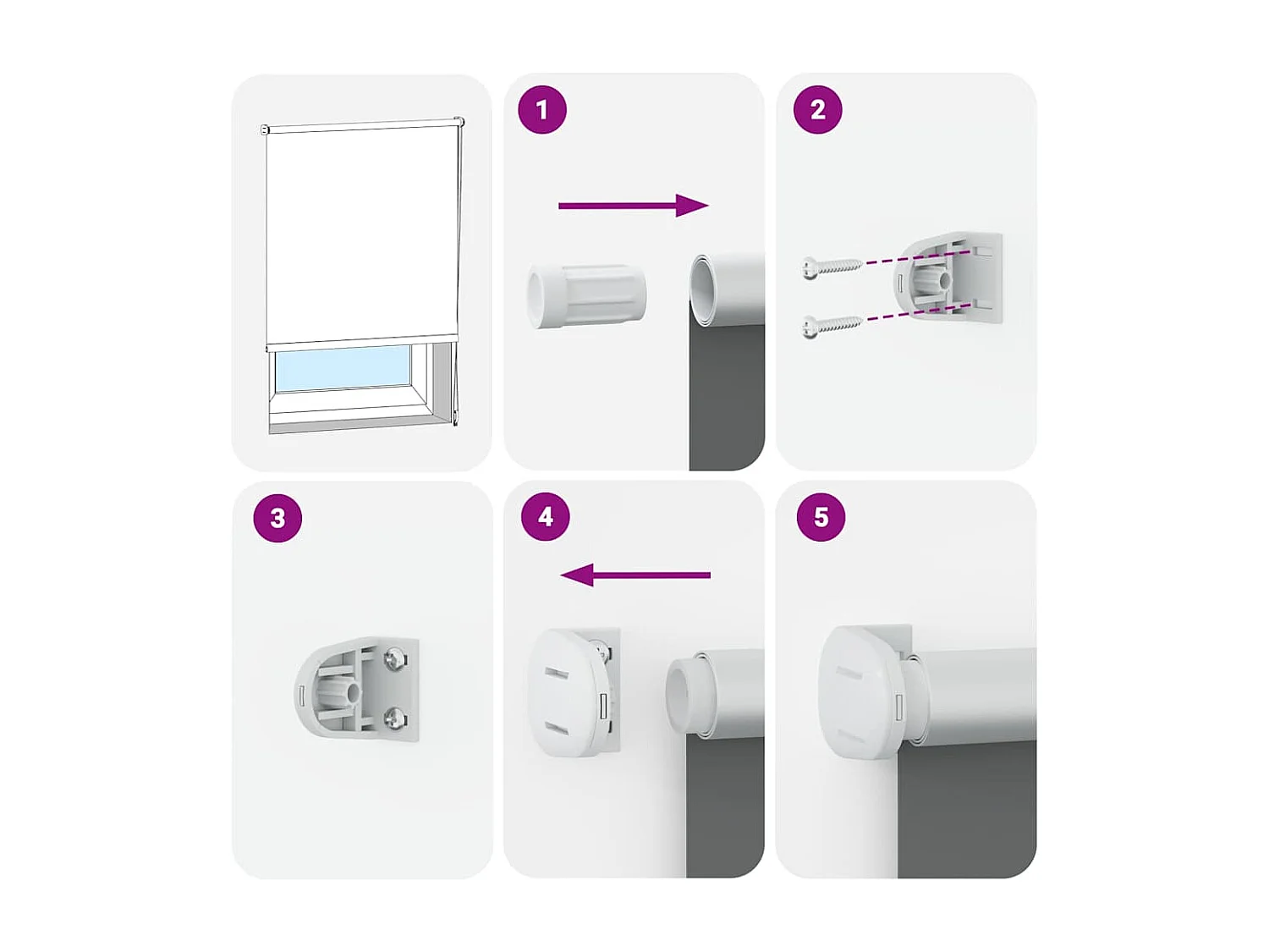 Estor Enrollable Opaco Blanco Roto 55x175cm Tela Ancho 50,7cm