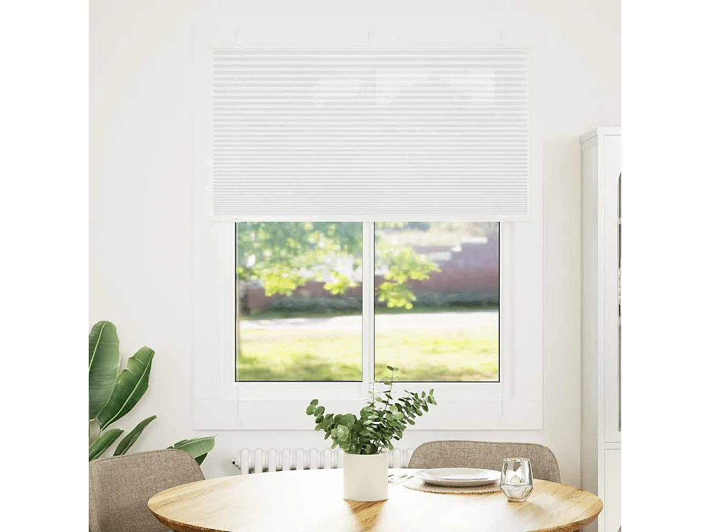 Plissé rolgordijn 110x100cm stofbreedte 109,4cm polyester wit