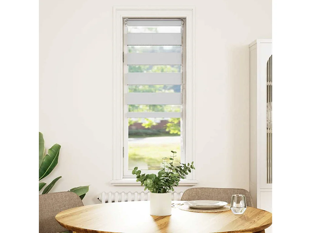 Estor cebra blanco 40x150 cm tejido ancho 35,9 cm poliéster