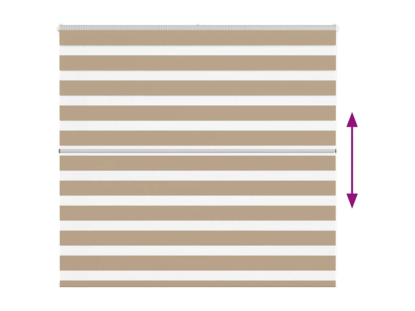 Store zèbre marron sable largeur du tissu 150,9 cm polyester