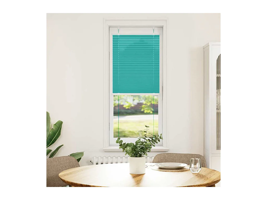 Store plissé vert pétrole 45x100 cm largeur du tissu 44,4 cm