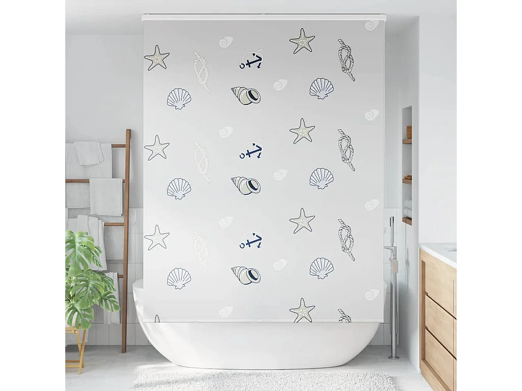 Store enrouleur de douche avec cassette largeur du tissu 146 cm