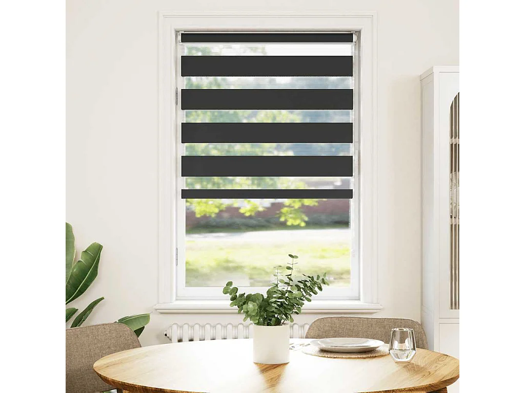 Store zèbre noir 70x150 cm largeur du tissu 65,9 cm polyester