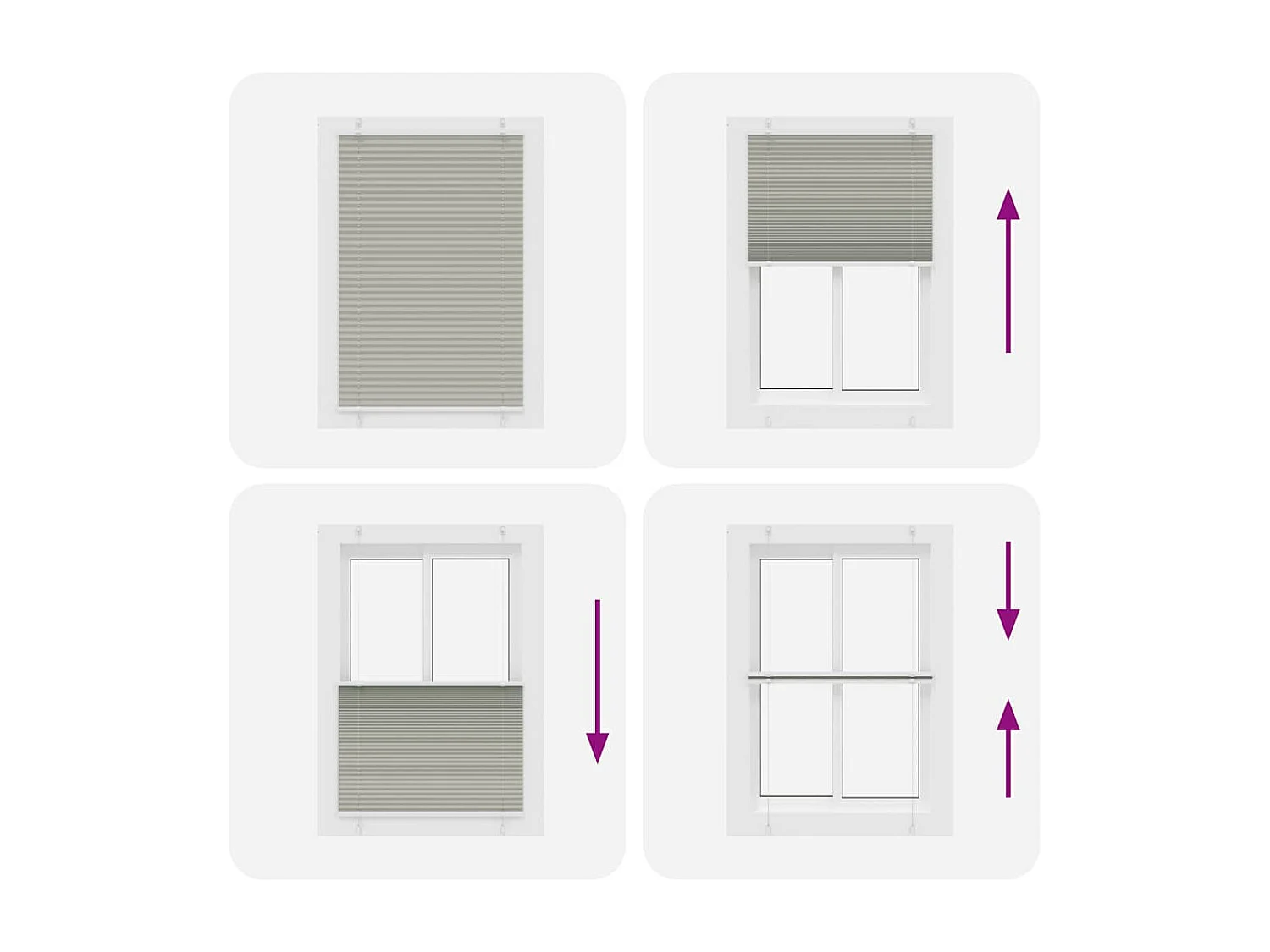 Store plissé gris clair 100x100 cm largeur du tissu 99,4cm