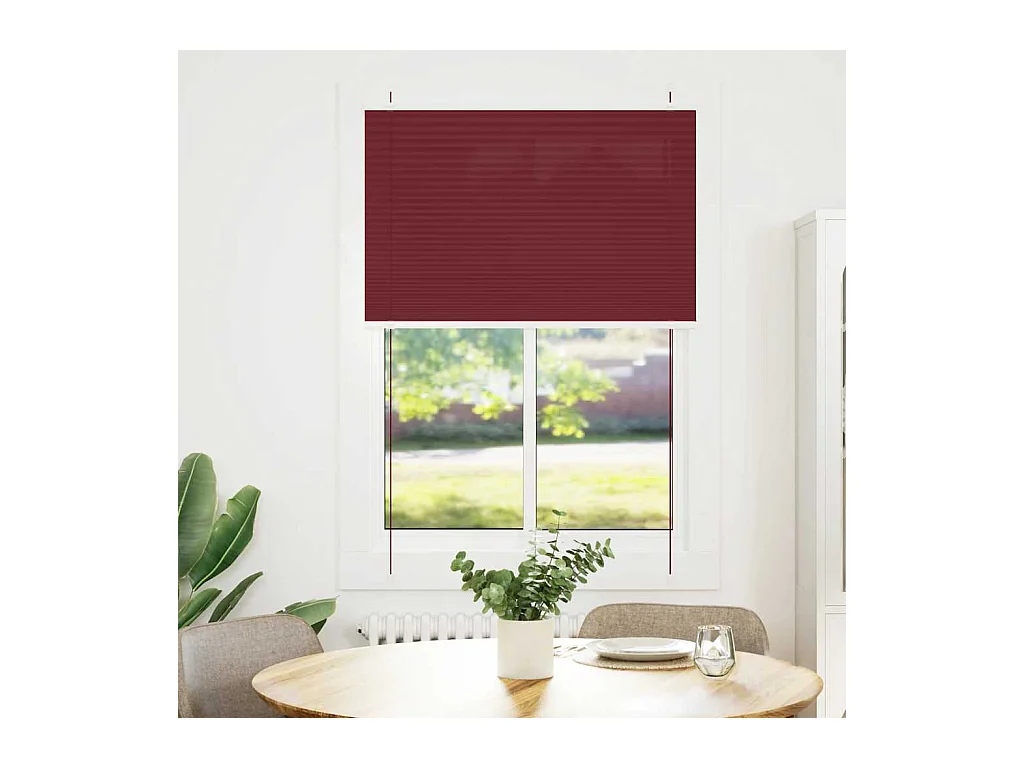 Store plissé rouge bordeaux 90x100 cm largeur du tissu 89,4 cm
