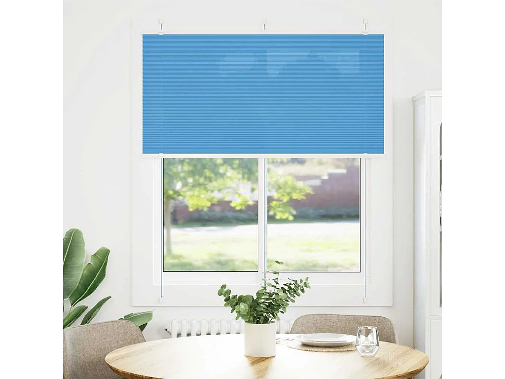 Plissado Cego Azul 115x100 cm Largura Tecido 114,4 cm Poliéster