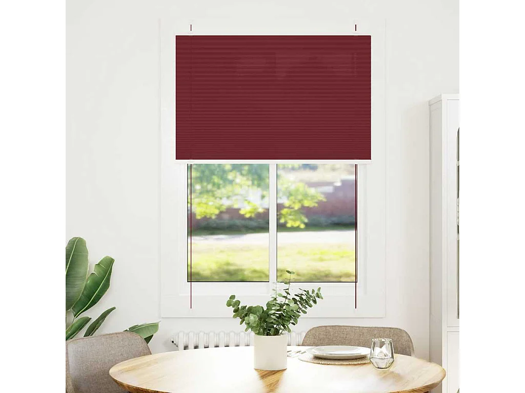 Store plissé rouge bordeaux 95x150 cm largeur du tissu 94,4 cm