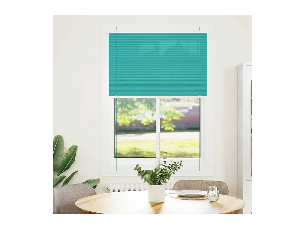 Plissé rolgordijn 90x100 cm stofbreedte 89,4 cm petrol groen