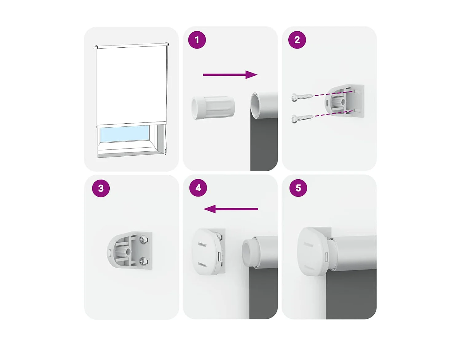 Estor Enrollable Opaco Blanco Roto 50x230cm Tela Ancho 45,7cm