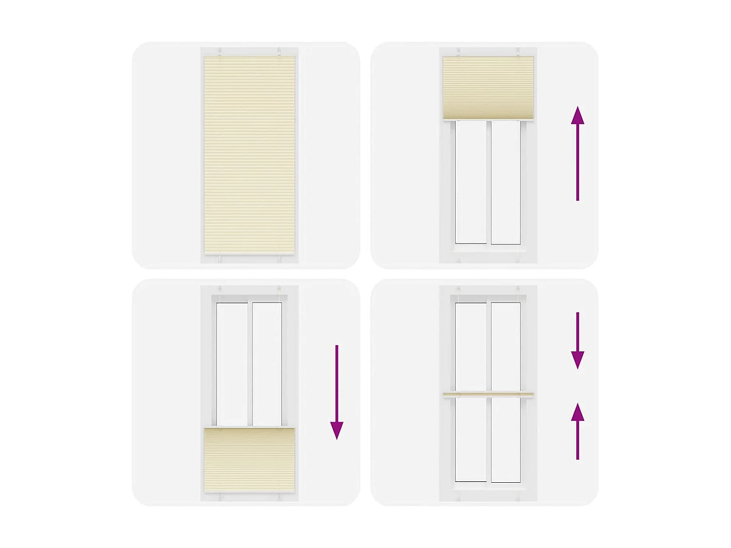 Estor Plisado crema 95x200 cm Tela Ancho 94,4 cm Poliéster