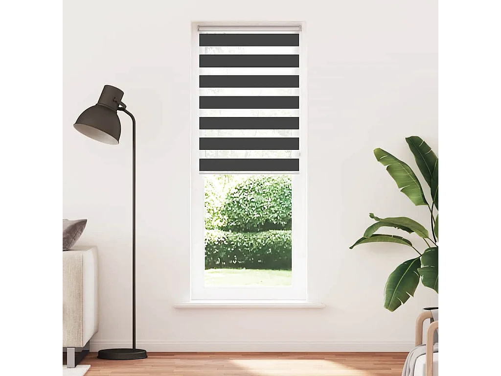 Estor cebra negro 70x200 cm tejido ancho 65,9 cm poliéster