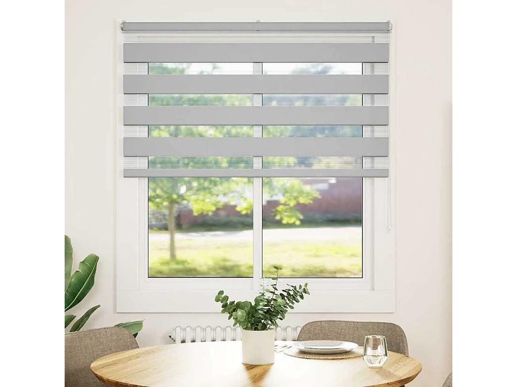 Store zèbre gris clair largeur du tissu 130,9 cm polyester