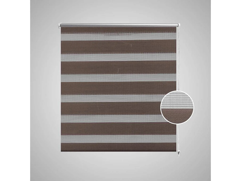 Estore de rolo 80 x 175 cm, linhas de zebra / Café