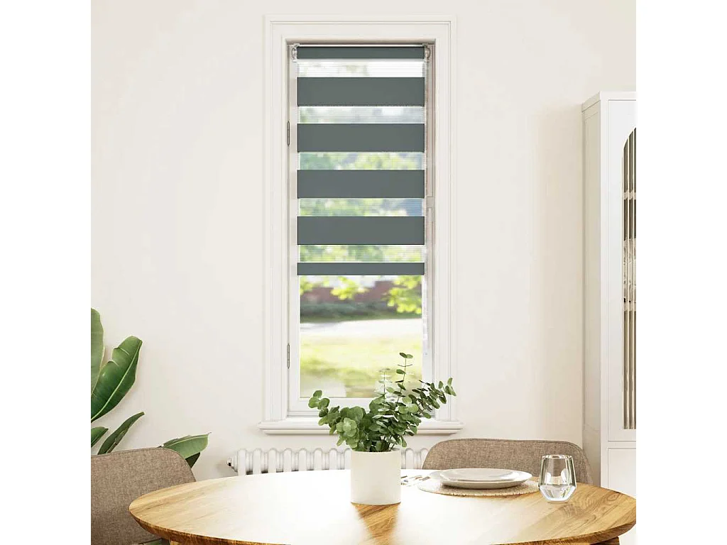 Store zèbre gris foncé largeur du tissu 35,9 cm polyester