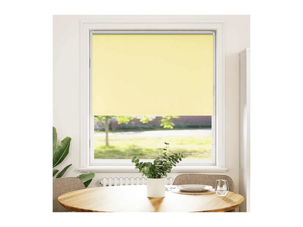 Store enrouleur occultant jaune largeur du tissu 85,7 cm