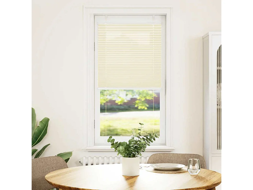 Plissé rolgordijn 60x100 cm stofbreedte 59,4 cm polyester crème